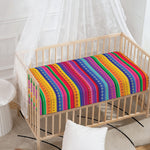 Colorful Mexican Serape Pattern Print Baby Crib Sheet