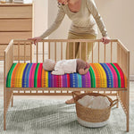 Colorful Mexican Serape Pattern Print Baby Crib Sheet