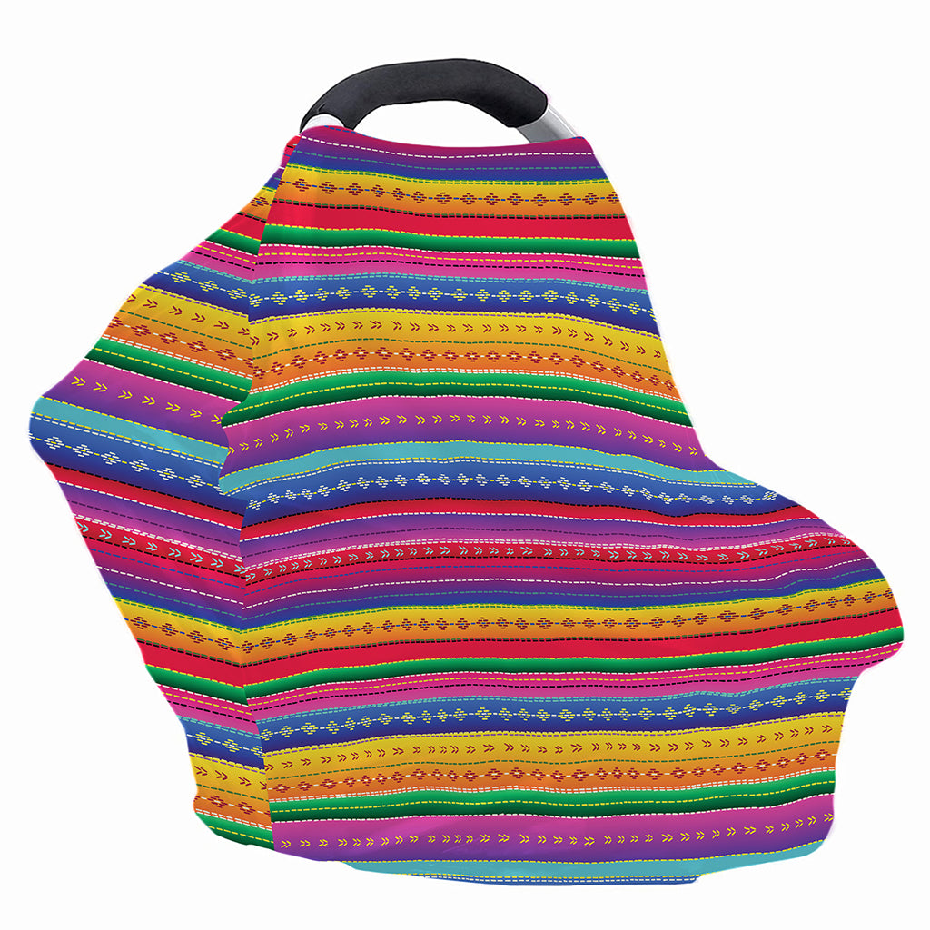 Colorful Mexican Serape Pattern Print Baby Seat Cover