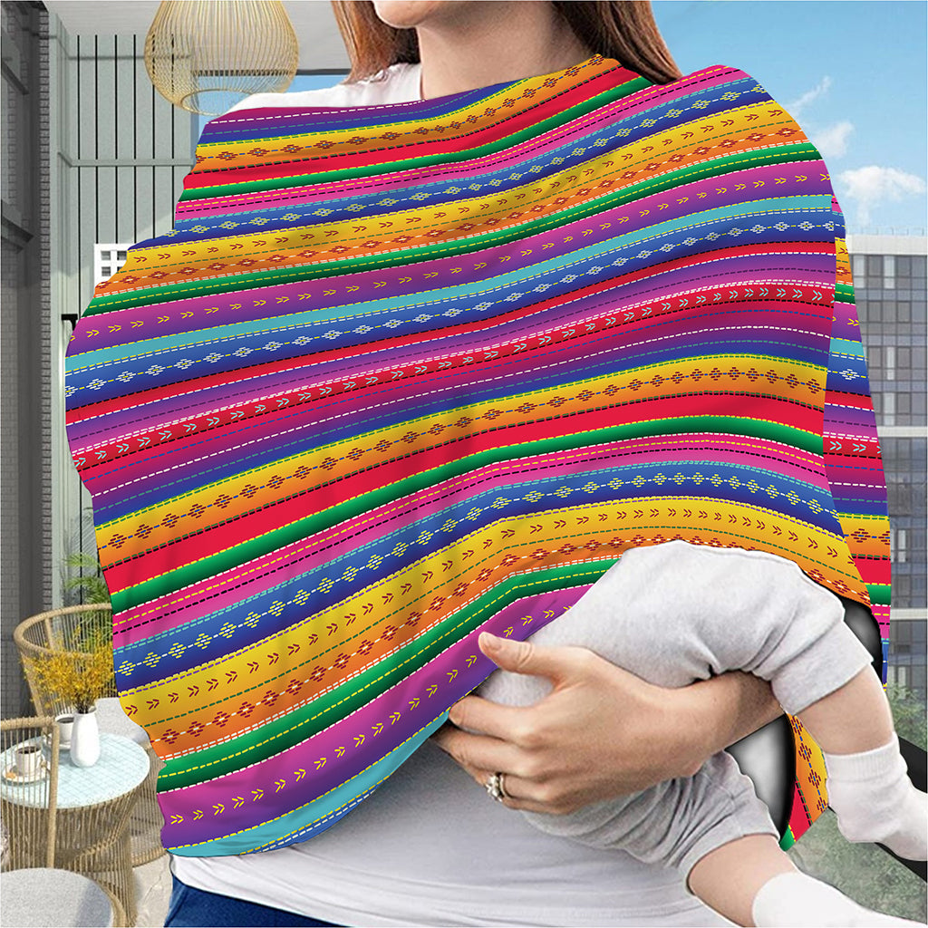 Colorful Mexican Serape Pattern Print Baby Seat Cover