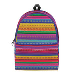 Colorful Mexican Serape Pattern Print Backpack