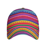 Colorful Mexican Serape Pattern Print Baseball Cap