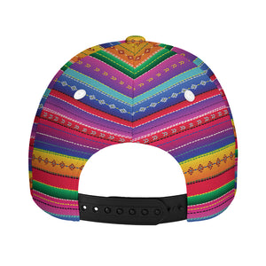 Colorful Mexican Serape Pattern Print Baseball Cap