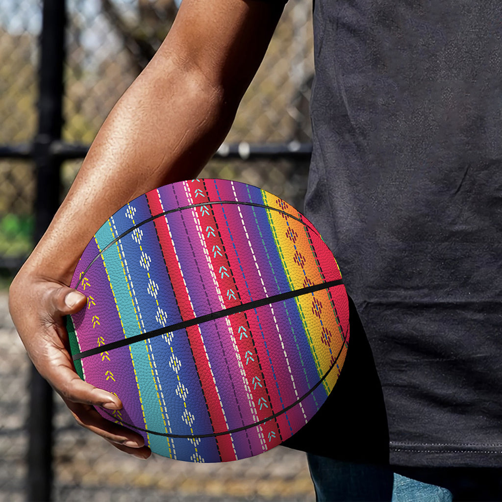 Colorful Mexican Serape Pattern Print Basketball