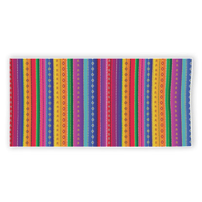 Colorful Mexican Serape Pattern Print Beach Towel
