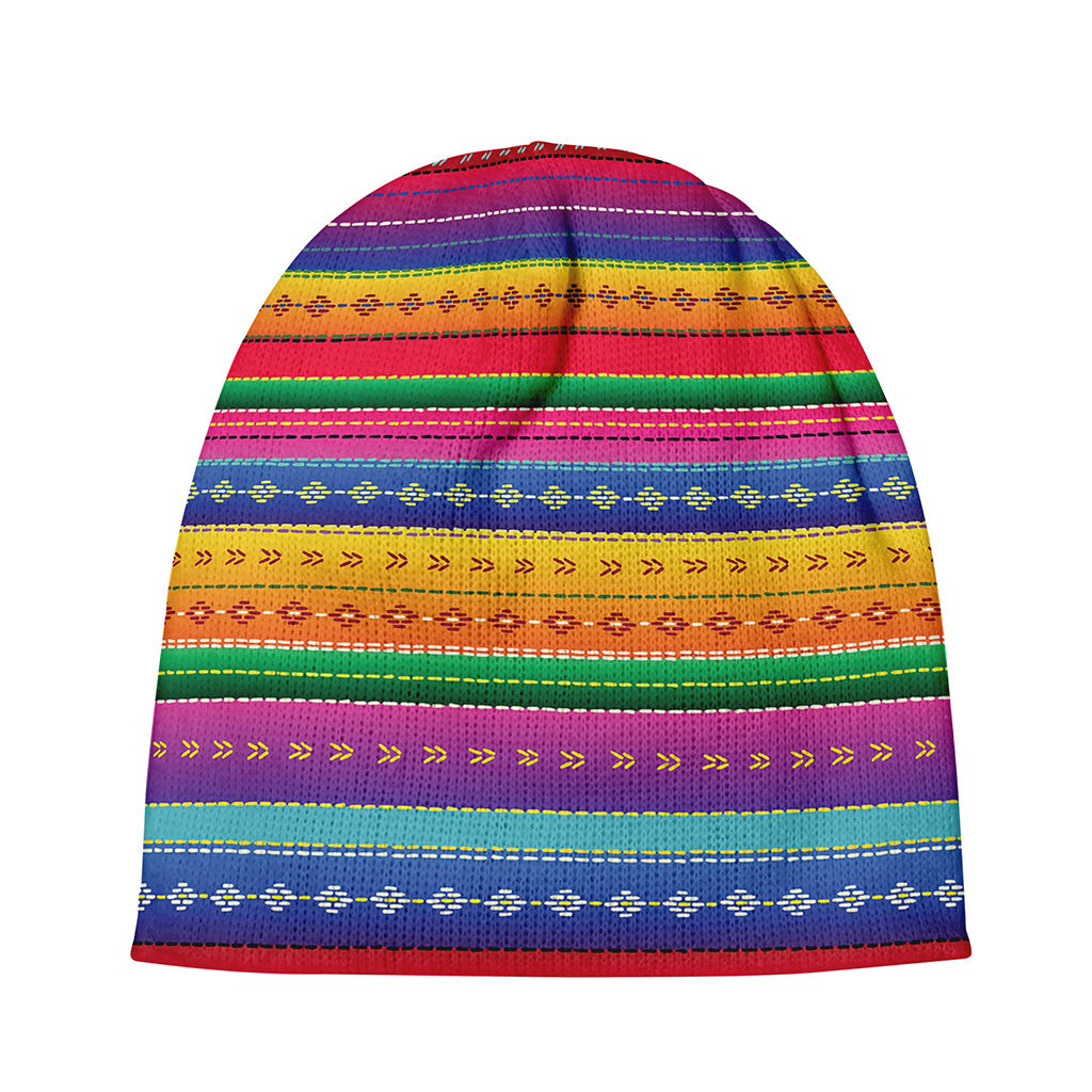 Colorful Mexican Serape Pattern Print Beanie