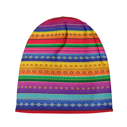 Colorful Mexican Serape Pattern Print Beanie