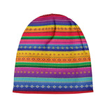 Colorful Mexican Serape Pattern Print Beanie