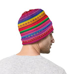 Colorful Mexican Serape Pattern Print Beanie