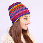 Colorful Mexican Serape Pattern Print Beanie