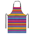 Colorful Mexican Serape Pattern Print Bib Apron With Pocket