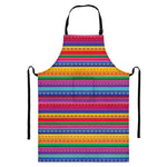 Colorful Mexican Serape Pattern Print Bib Apron With Pocket