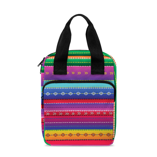 Colorful Mexican Serape Pattern Print Bible Tote Bag
