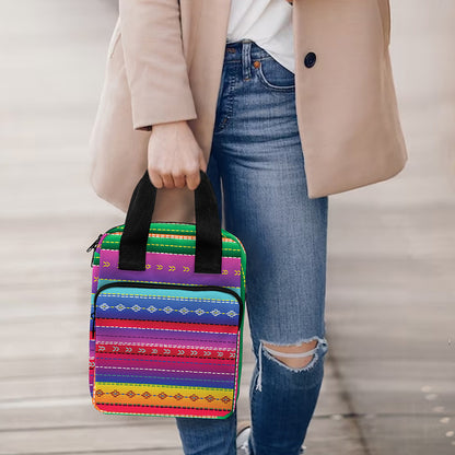 Colorful Mexican Serape Pattern Print Bible Tote Bag