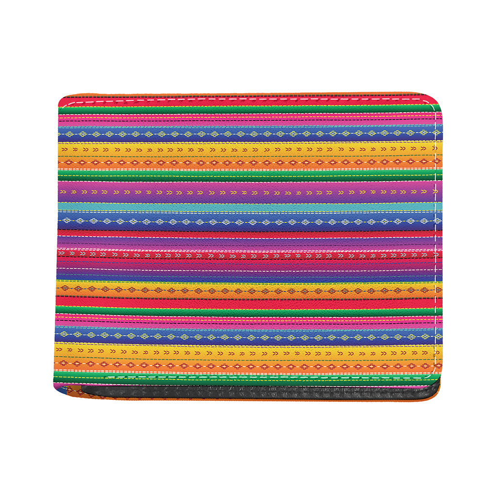 Colorful Mexican Serape Pattern Print Bifold Wallet