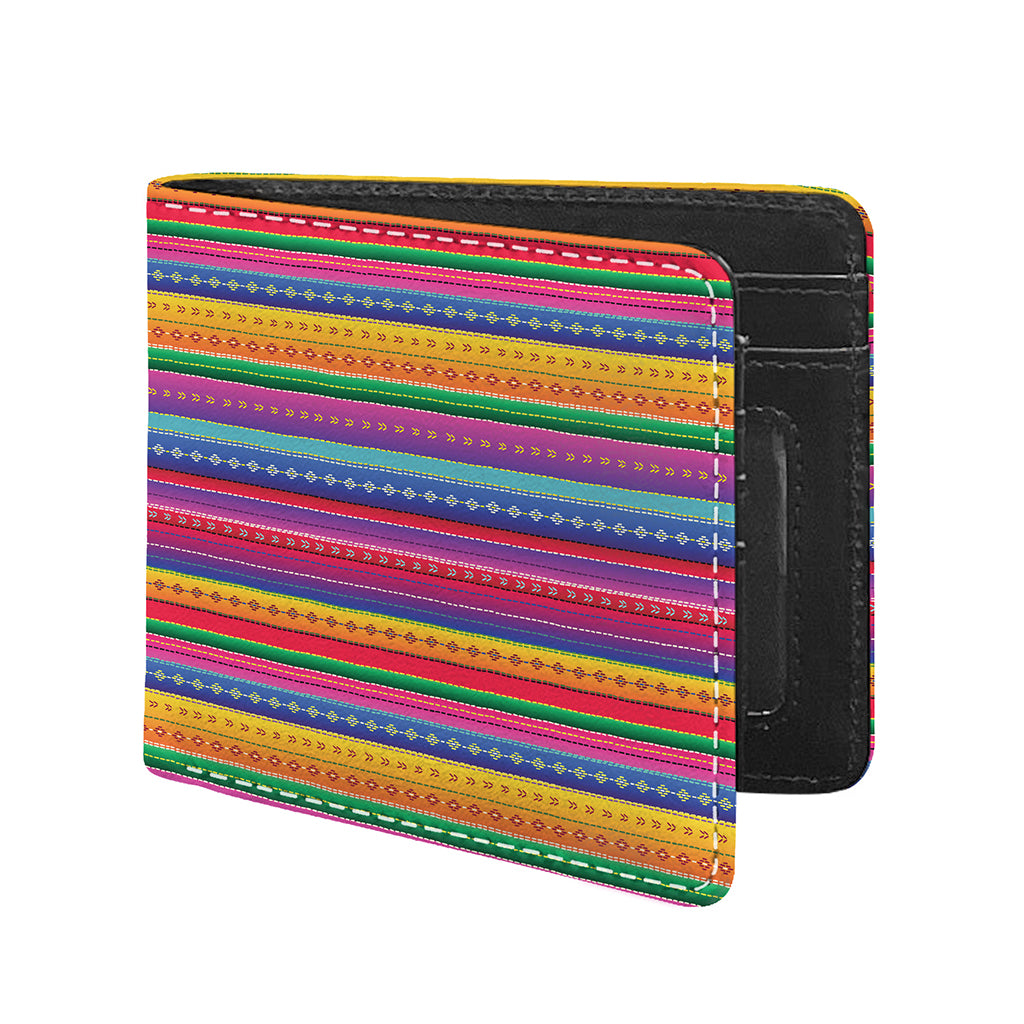 Colorful Mexican Serape Pattern Print Bifold Wallet