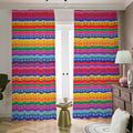 Colorful Mexican Serape Pattern Print Dimout Pencil Pleat Curtains
