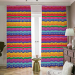Colorful Mexican Serape Pattern Print Blackout Pencil Pleat Curtains