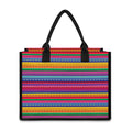 Colorful Mexican Serape Pattern Print Canvas Tote Bag