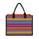 Colorful Mexican Serape Pattern Print Canvas Tote Bag