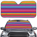 Colorful Mexican Serape Pattern Print Car Windshield Sun Shade