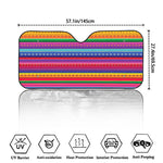 Colorful Mexican Serape Pattern Print Car Windshield Sun Shade