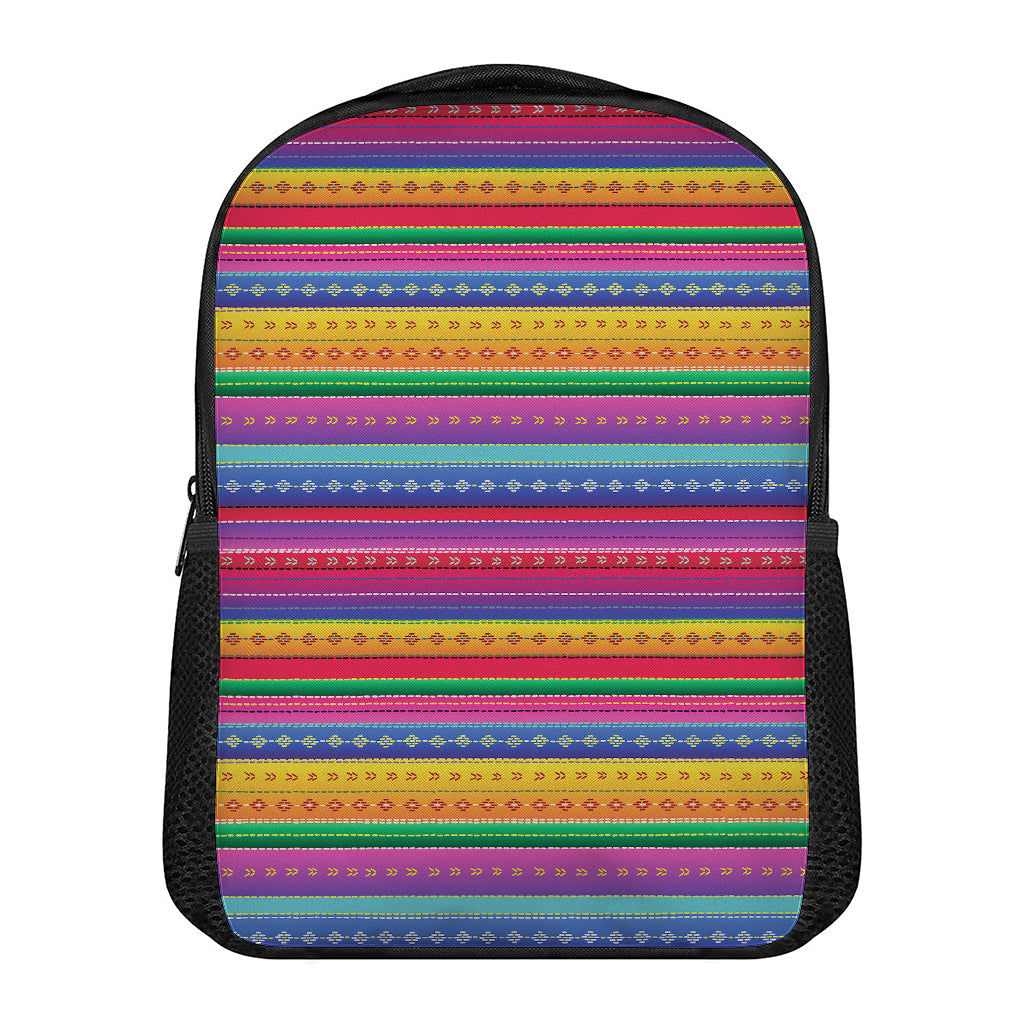 Colorful Mexican Serape Pattern Print Casual Backpack