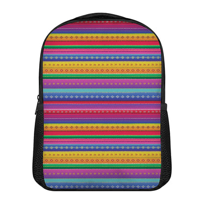 Colorful Mexican Serape Pattern Print Casual Backpack