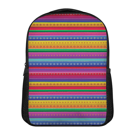 Colorful Mexican Serape Pattern Print Casual Backpack