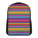Colorful Mexican Serape Pattern Print Casual Backpack