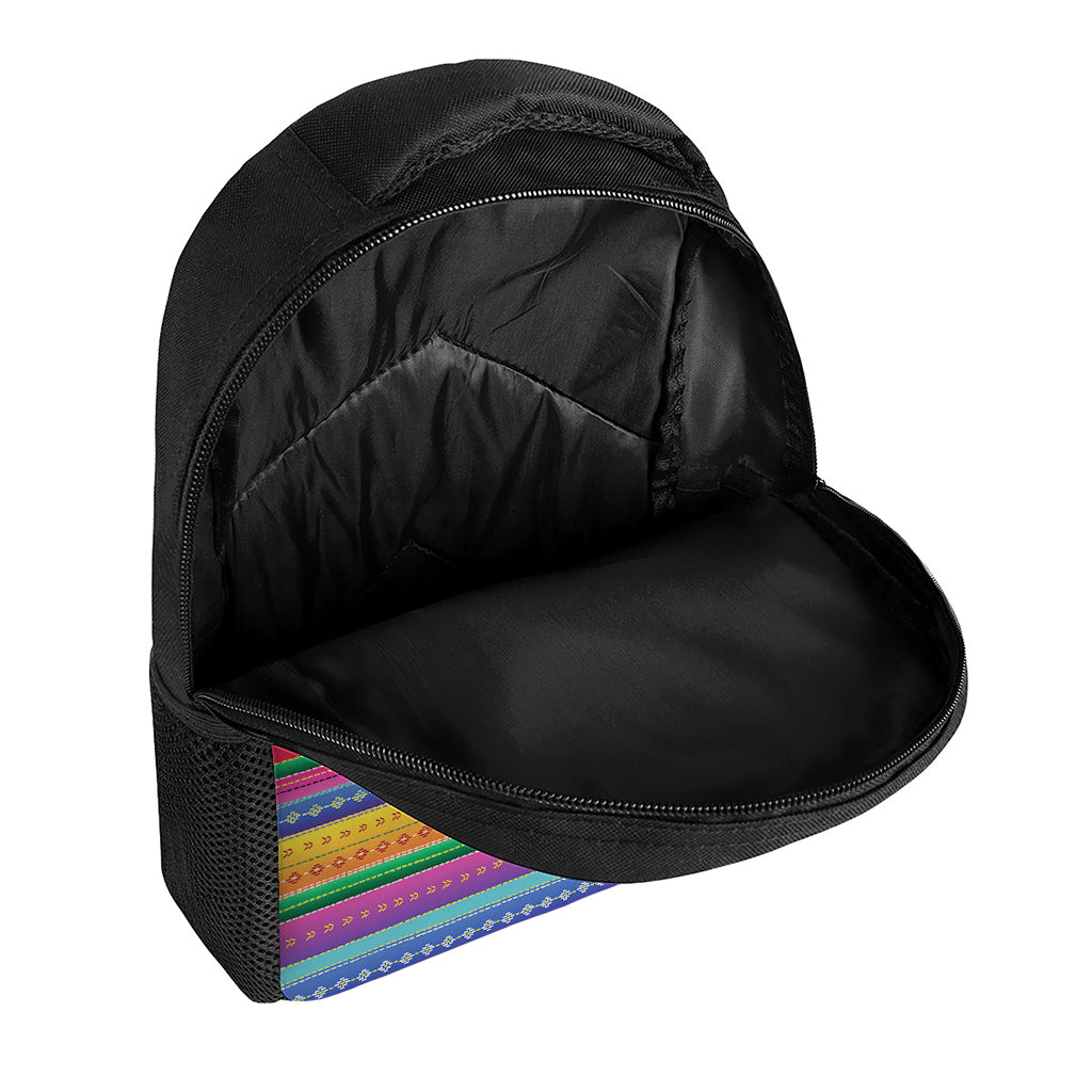Colorful Mexican Serape Pattern Print Casual Backpack