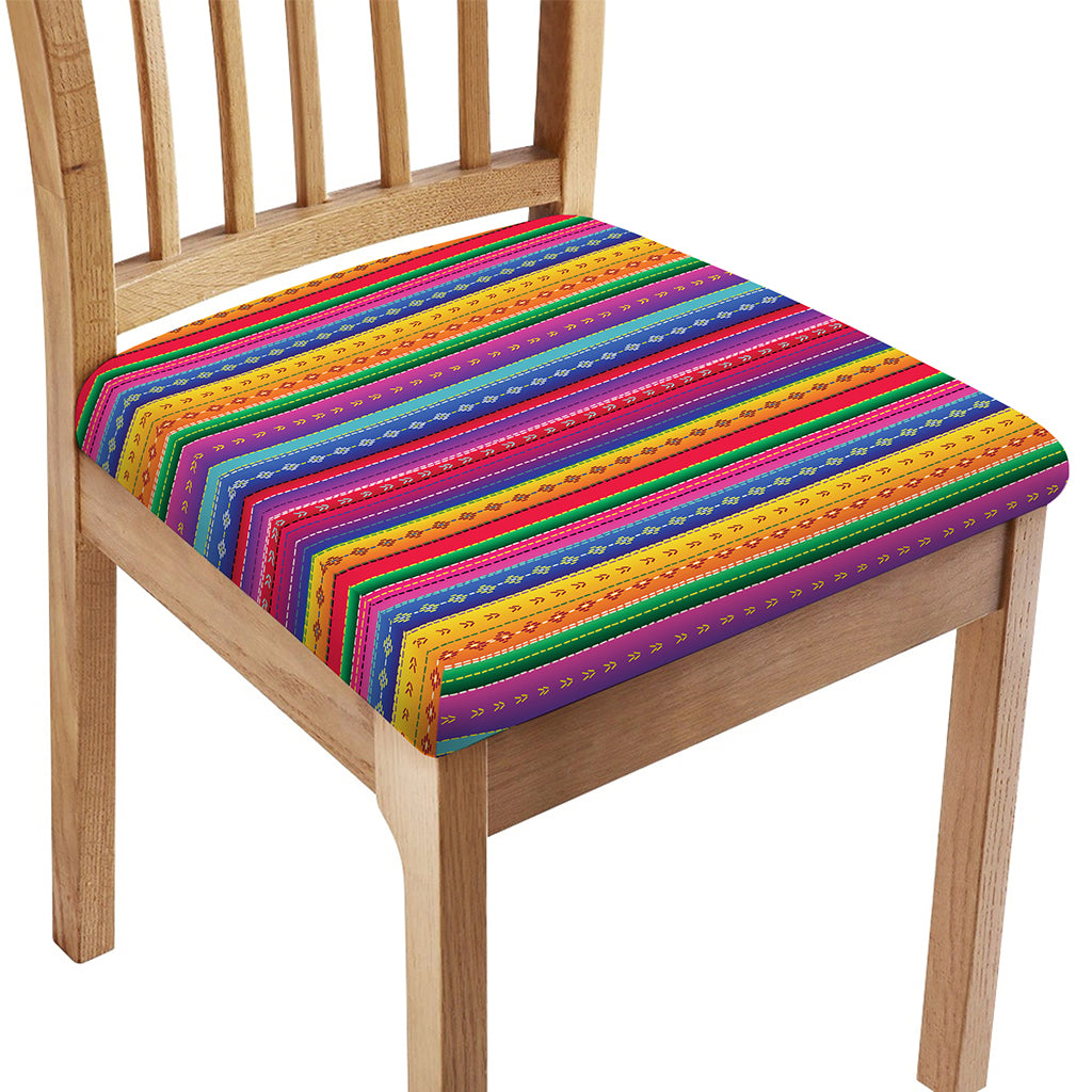 Colorful Mexican Serape Pattern Print Chair Cushion Cover
