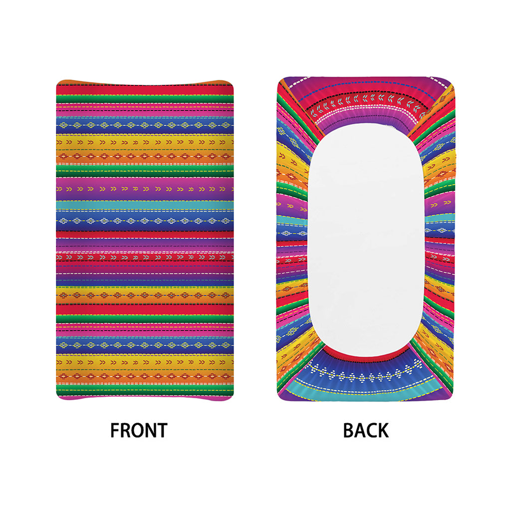 Colorful Mexican Serape Pattern Print Changing Pad Cover