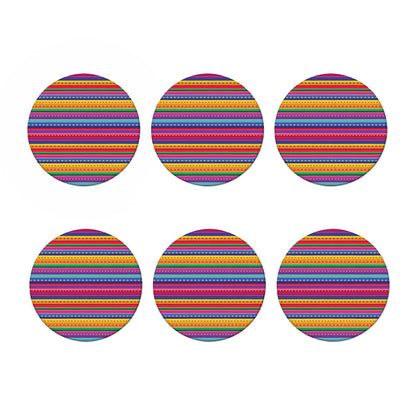 Colorful Mexican Serape Pattern Print Coaster Set
