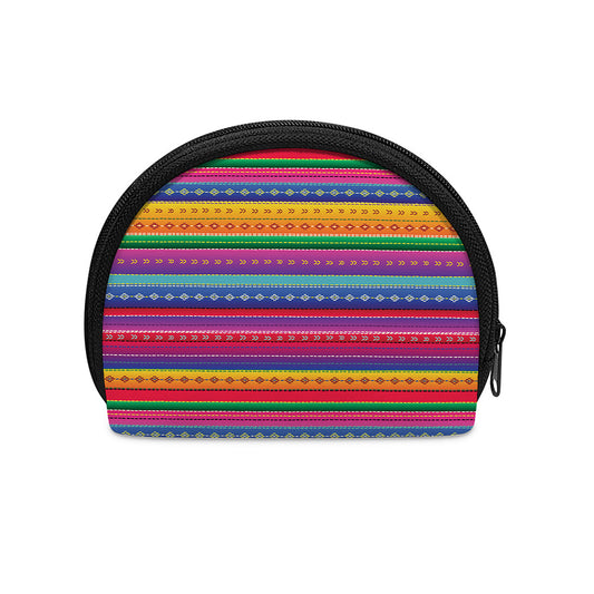 Colorful Mexican Serape Pattern Print Coin Purse