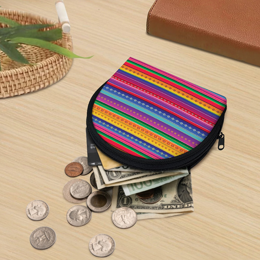 Colorful Mexican Serape Pattern Print Coin Purse