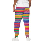 Colorful Mexican Serape Pattern Print Cotton Pants