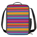 Colorful Mexican Serape Pattern Print Crossbody Lunch Bag