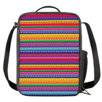 Colorful Mexican Serape Pattern Print Crossbody Lunch Bag