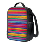 Colorful Mexican Serape Pattern Print Crossbody Lunch Bag