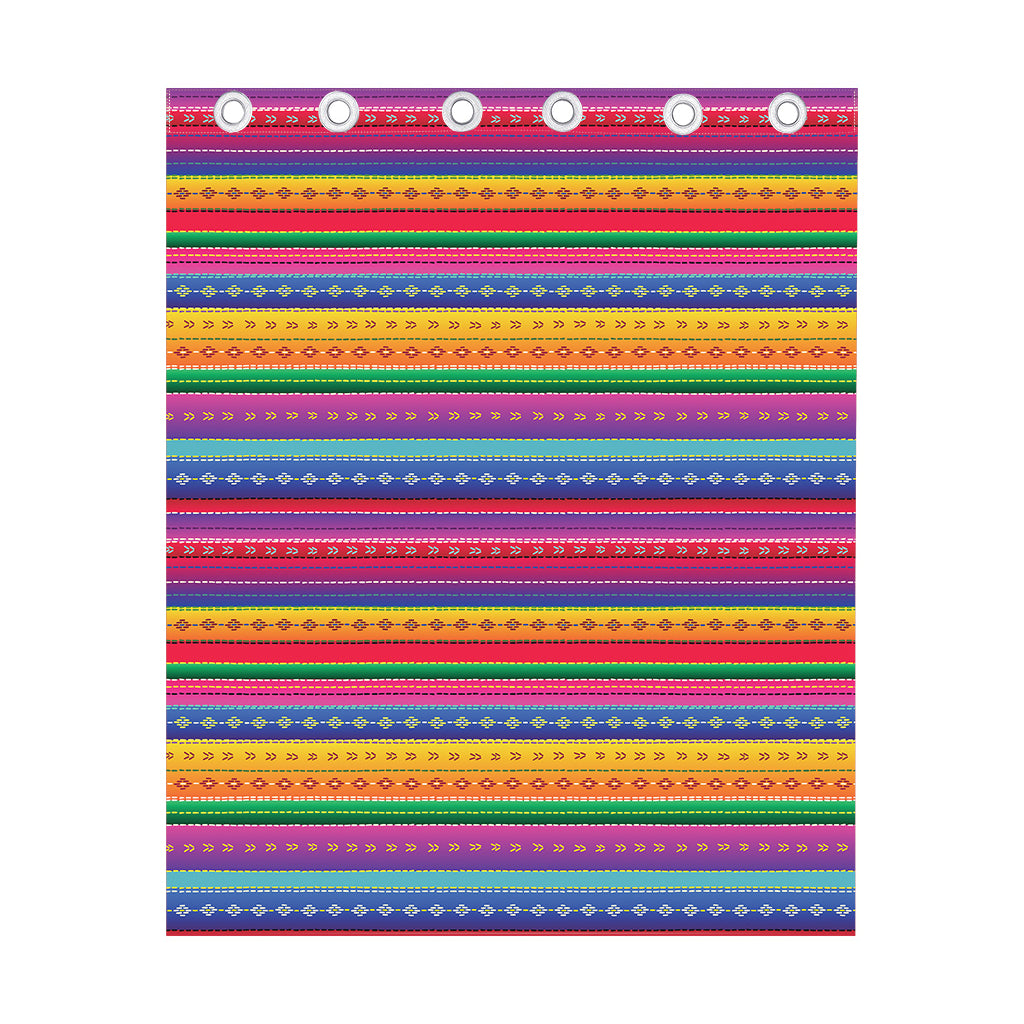 Colorful Mexican Serape Pattern Print Curtain