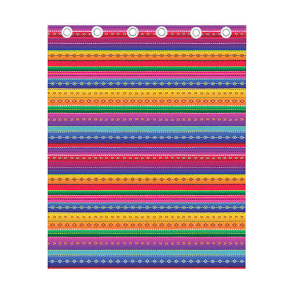 Colorful Mexican Serape Pattern Print Curtain