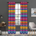 Colorful Mexican Serape Pattern Print Curtain