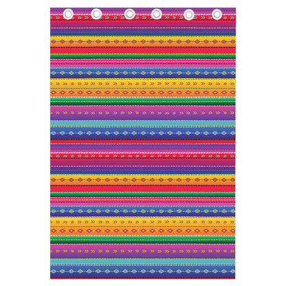 Colorful Mexican Serape Pattern Print Curtain