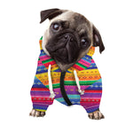 Colorful Mexican Serape Pattern Print Dog Zip Up Hoodie