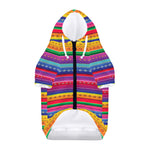 Colorful Mexican Serape Pattern Print Dog Zip Up Hoodie
