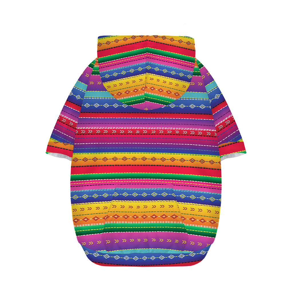 Colorful Mexican Serape Pattern Print Dog Zip Up Hoodie