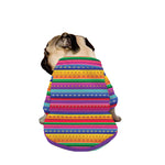 Colorful Mexican Serape Pattern Print Dog Zip Up Jacket