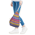 Colorful Mexican Serape Pattern Print Drawstring Bag