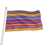 Colorful Mexican Serape Pattern Print Flag